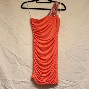 City Triangles coral semi-formal dress